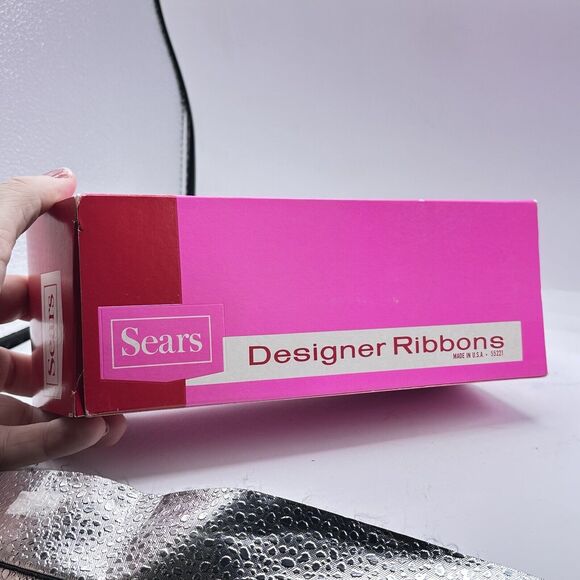 New Vintage Sears Christmas Ribbon Box Kitschy Pink and Red Retro Kitschmas - Picture 5 of 7